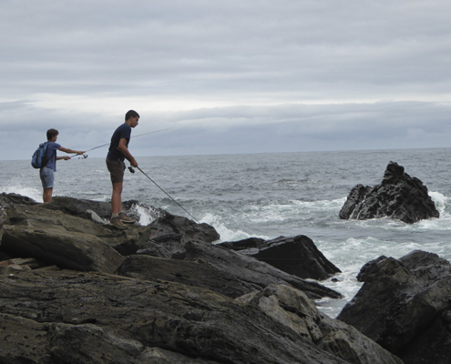 Pesca en Asturias desde pedrero